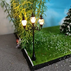 Farola Led a escala 1:87 HO para Parque, jardín, luz de calle, tren, vía férrea, 3V, modelo de lámparas de patio, diseño de paisaje