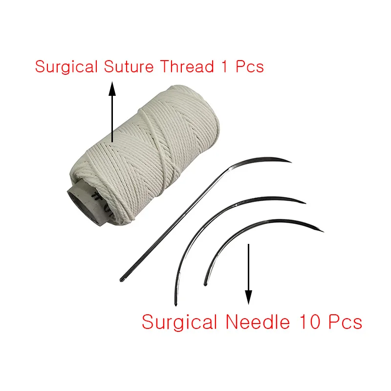 Surgical Suture Thread 1 Pcs Surgical Needle 10 Pcs Veterinary Surgery Equipment Suture Needle Thread Animal Pet Feeding