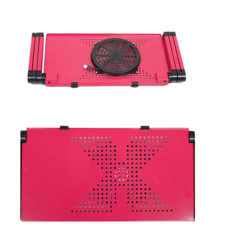 360 Degree Aluminum Adjust Height Laptop Notebook Desk Table+Cooling Fan+Mouse Pad Ergonomic Portable TV Bed Laptop Desk