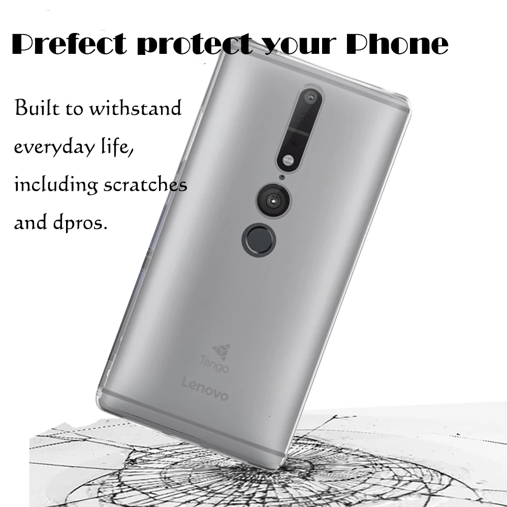 Для lenovo phab 2 phab2 Plus phab 2 Pro прозрачный ТПУ защитный чехол задняя крышка и 9H прозрачное закаленное стекло протектор экрана