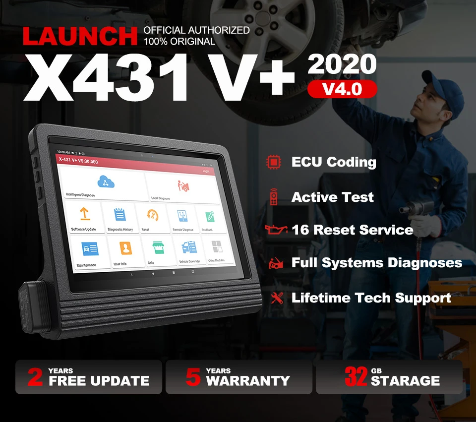 Диагностический сканер LAUNCH X431 V plus диагностический Автомобильный прибор 10 дюймов