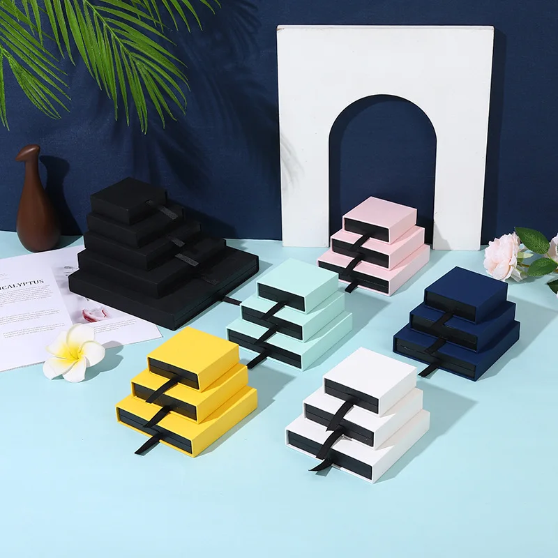 5pcs New Jewelry Box Transparent Box Drawer Box Jewelry Display Organizer Jewelry Boxes and Packaging Custom Logo Party Gift Box