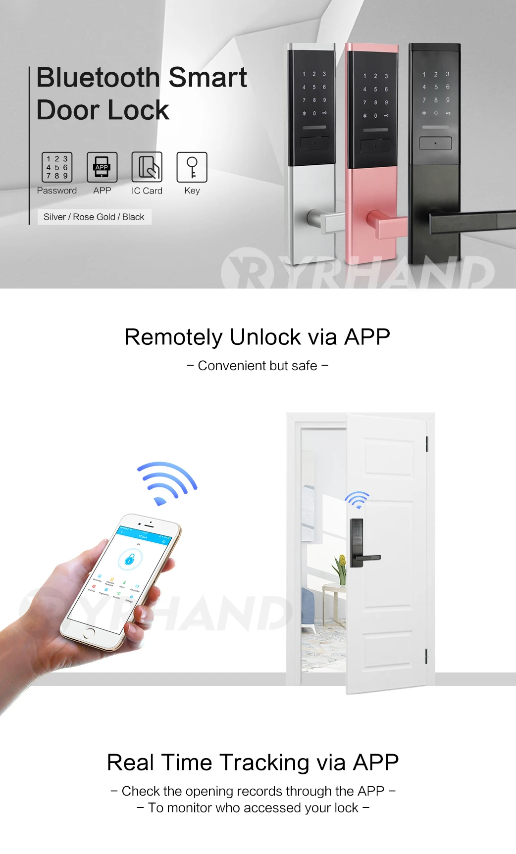 Безопасный электронный дверной замок, приложение wifi умный сенсорный экран замок, цифровой код клавиатуры Засов для дома гостиницы квартиры
