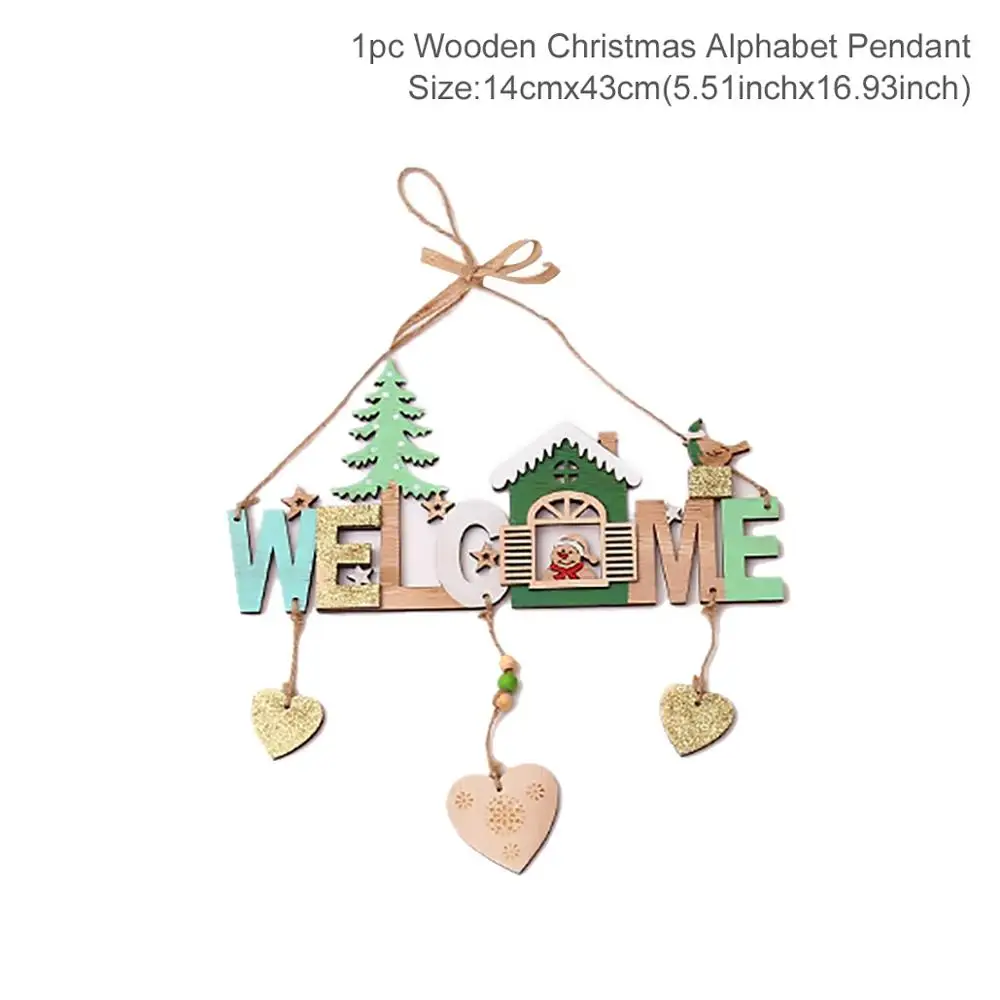 Wooden Ornaments Huiran веселый рождественский знак крыльца декоративный дверной баннер рождественские украшения для дома подвесные рождественские украшения Navidad - Цвет: Wooden Ornaments