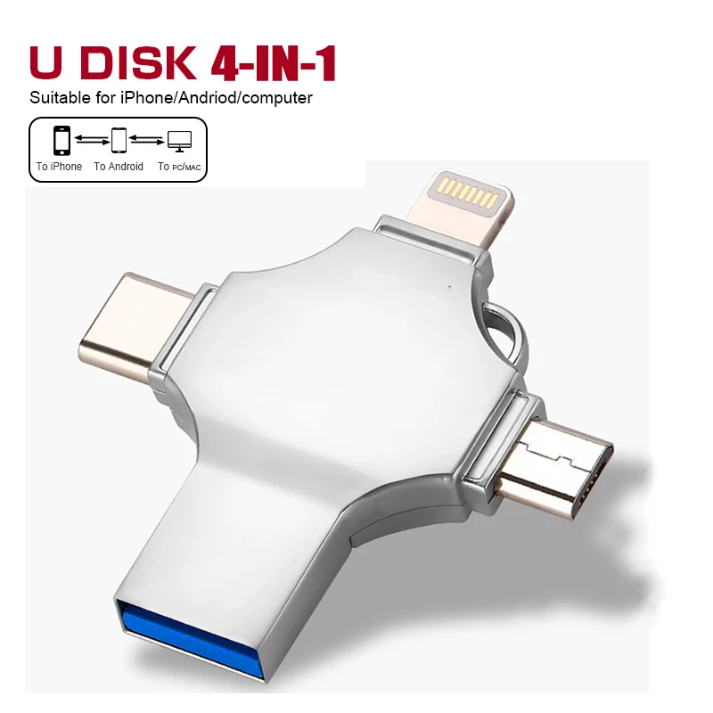 Новинка USB флеш накопитель 16 ГБ 32 64 128 3 0 OTG карта памяти для iphone iOS Type C Android
