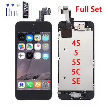 

Sinbeda For iPhone 5 5s se 5c LCD Display Touch Screen Digitizer Assembly+Home Button +Front Camera+Ear Speaker Full Screen