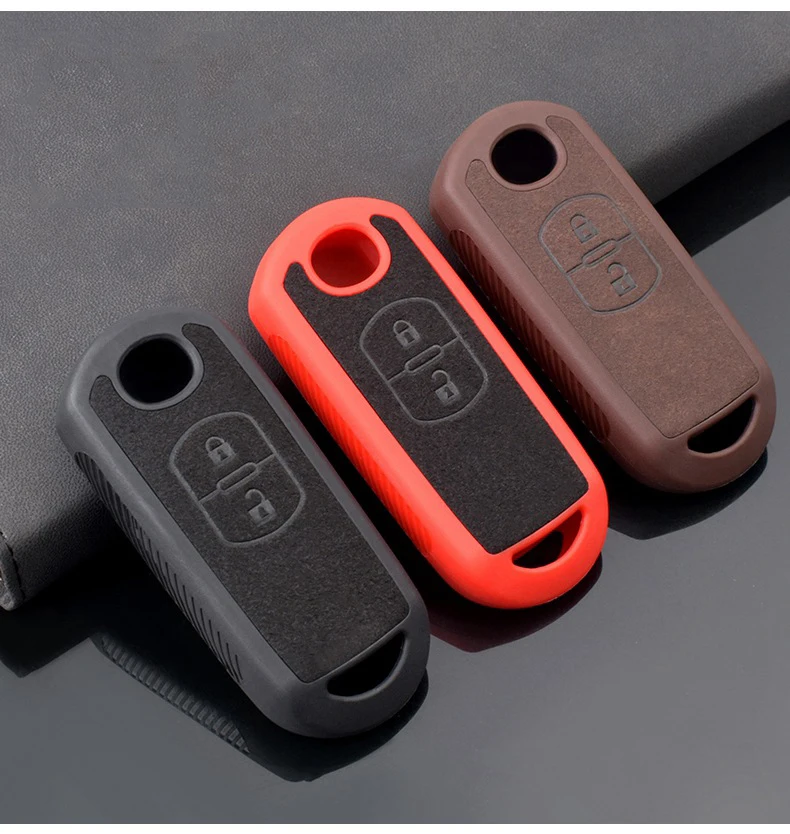 Fashion New Plastic+Leather TPU Car Key Case Cover Shell For Mazda 2 3 6Axela Atenza CX-5 CX5 CX-7 CX-9~17 Auto Accessories