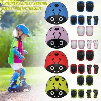 

7Pcs/Set Cute Kids Helmet Bike Elbow Knee Wrist Pads Guard for Children Skating Cycling