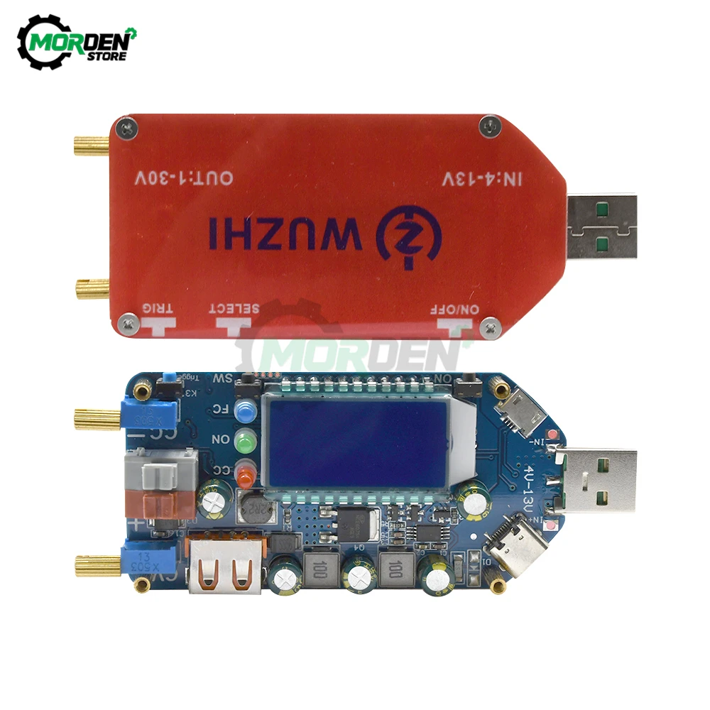 QC3.0 2.0 USB CC/CV DC-DC 4-13V  1-30V 0-2A 15W 디지털 조정 가능 스텝 업 다운 부스트 벅 전원 공급 장치 모듈 LCD 전압계