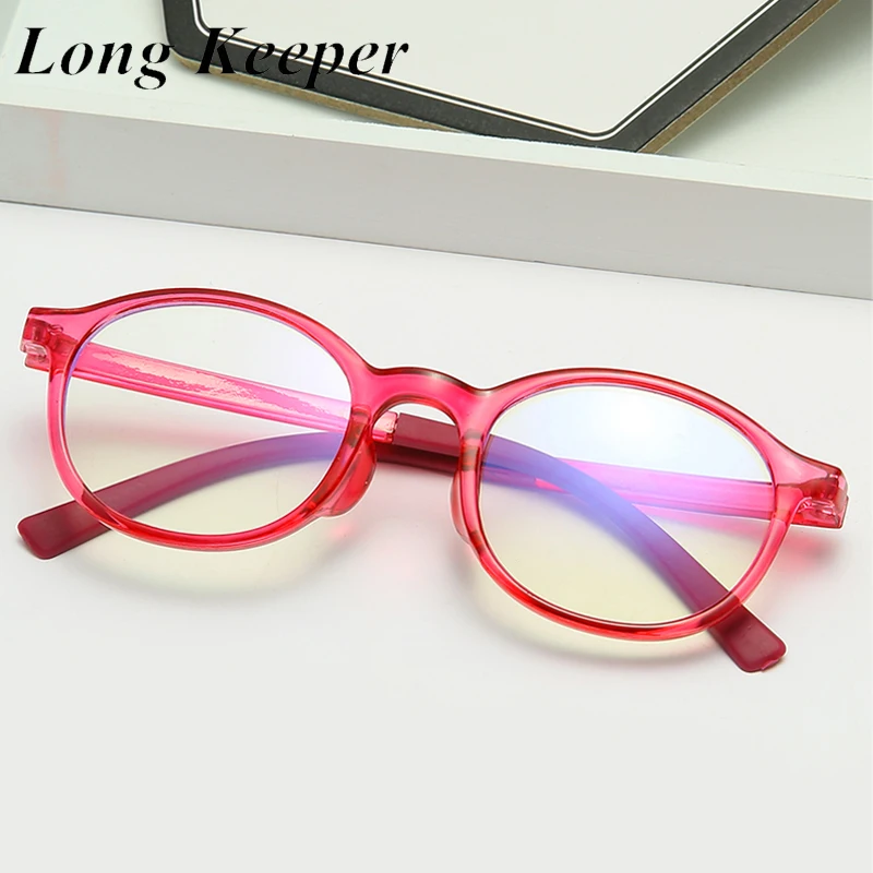 Fashion Kids Round Anti Blue Light Glasses Children Clear Lens Computer Eyewear Boy Girl Anti-UV Spectacles Pink Green Red photo