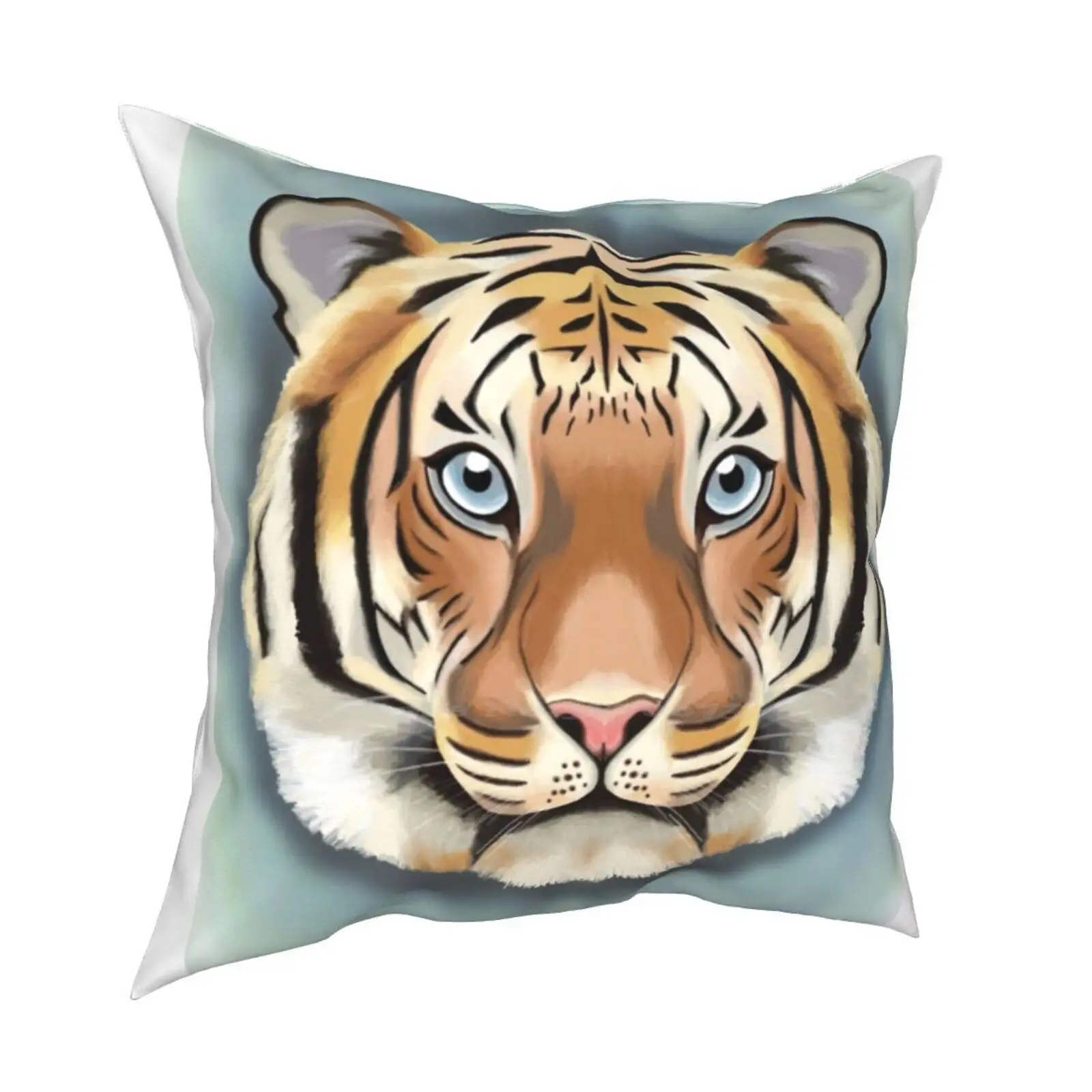 Occhio Della Tigre Tigre Moda Divano Copricuscino Federa Tigre Occhio Tigre Bleu Blu Asie Dessin Beauté Beau Bella