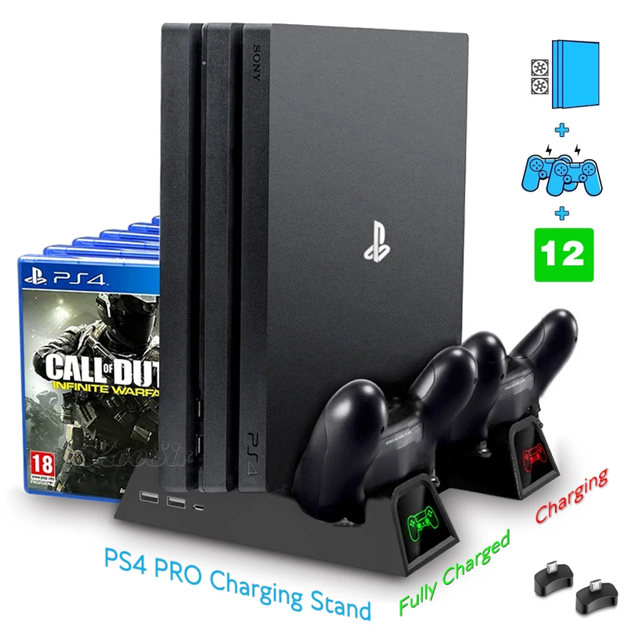 Вертикальная подставка для PS4 Pro 2 контроллера зарядная док станция охлаждающий