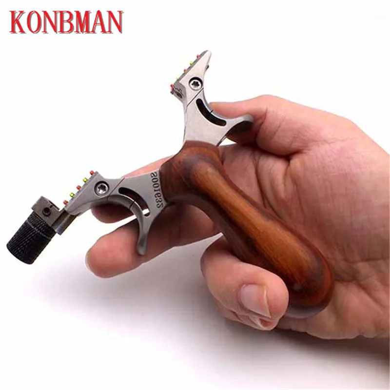 Точный TC21 титановый сплав + деревянная Рогатка катапульта наружный охотничий