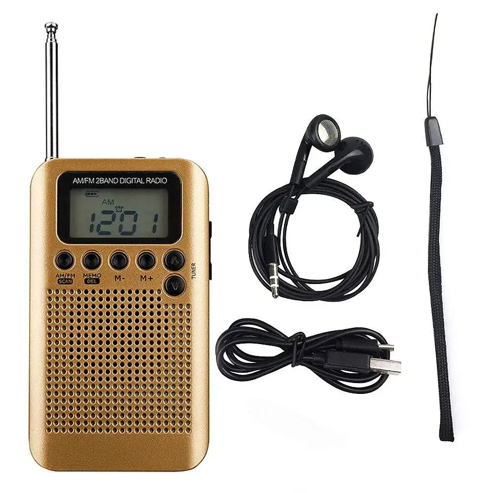 Portable AM FM 3 5mm Headphone Jack For Camping Two Band Radio with Alarm Clock Sleep Timer Stereo Radio