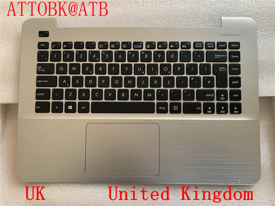 Francês Espanhol Latino Teclado para Notebook para Asus X455 X455l A455l F455l R455l K455 Y483 W419l Palmrest Capa com c Novo uk tr - Imagem 3