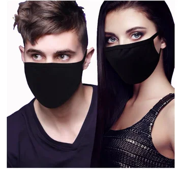 

10PCS Unisex Black Cotton Mask Simple Masque Cycling Breathable Washable Mouth Face Mask Warm Masks Daily