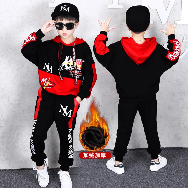 Autumn Spring Kids Clothes Boys 6 7 8 9 10 11 12 13 14 Years Boys Clothing Set Sports Suit Boys Hooded Jacket And Pants Outfits (2)