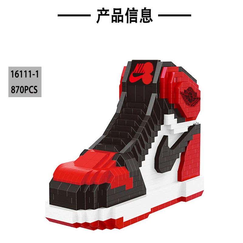 

AJ Legoed building block shoes compatible with Chicago black red toe lightning AJ peripheral sneaker toy gift Christmas