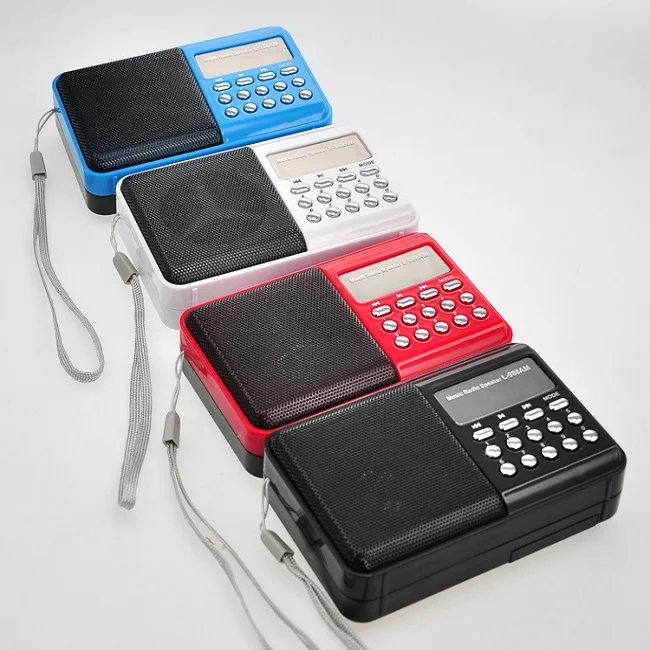 Prunus L-988 мини портативное радио USB Перезаряжаемый FM/AM радиоприемник Ручной цифровой TF карта/USB флеш-накопитель MP3 play радиоприемники - Цвет: Черный