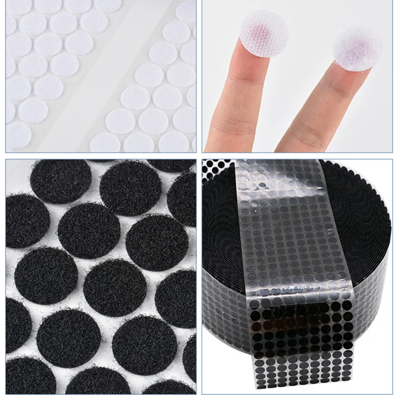 Self Adhesive Fastener Tape Dots 10/15/20mm Disc Adhesive Strong Glue Magic  Sticker Round Coins Hook Loop Belcro Adhesivo - AliExpress