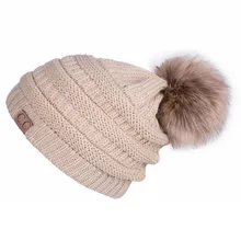 Плюшевый мяч теплая Милая шапочка Повседневная Толстая вязаная шапка