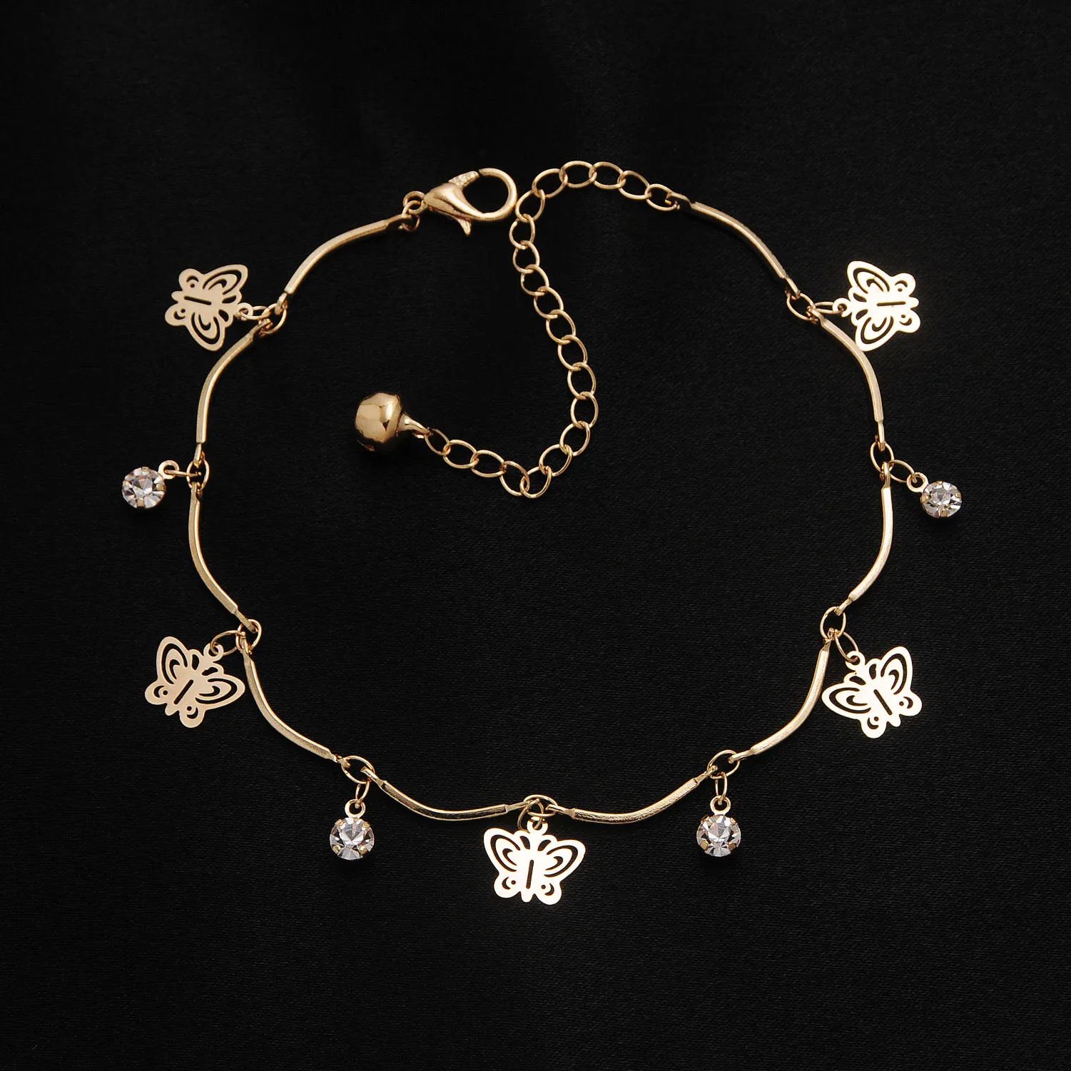 Женский браслет цепочка золотого цвета с кристаллами|crystal bracelets bangles|bracelet crystalcrystal