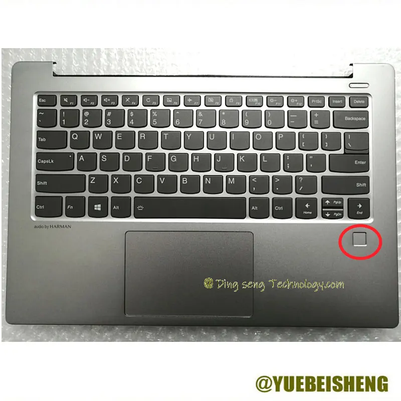 

New for LENOVO IdeaPad Air 14IKB 530S-14 Palmrest US keyboard Upper Cover Upper case FP hole Touchpad Backlight Silver