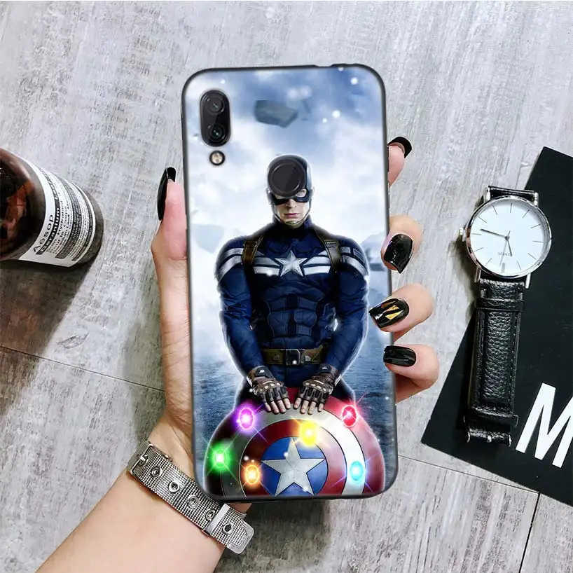 BA190-9 Мститель Капитан Америка Черная крышка чехол для телефона для Xiaomi Redmi Note фотоаппаратов моментальной печати 8 7 7S 7A 6 S2 GO K20 Pro 6A mi 6X 5X A1 CC 9 8 Coque - Цвет: BA190-9