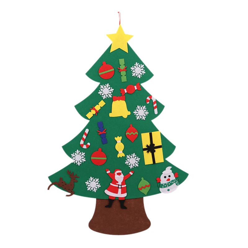 HOT Power Felt Christmas Tree with Lovely Ornaments Door Wall Hanging Decoration New Year | Дом и сад