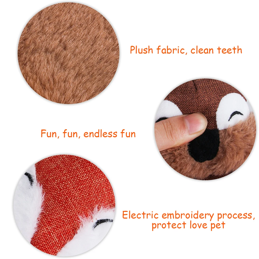Cute Animals Pet Dog Chew Squeak Toys Giraffe Fleece Rope Interative Toy Plush Puppy Deer For 5