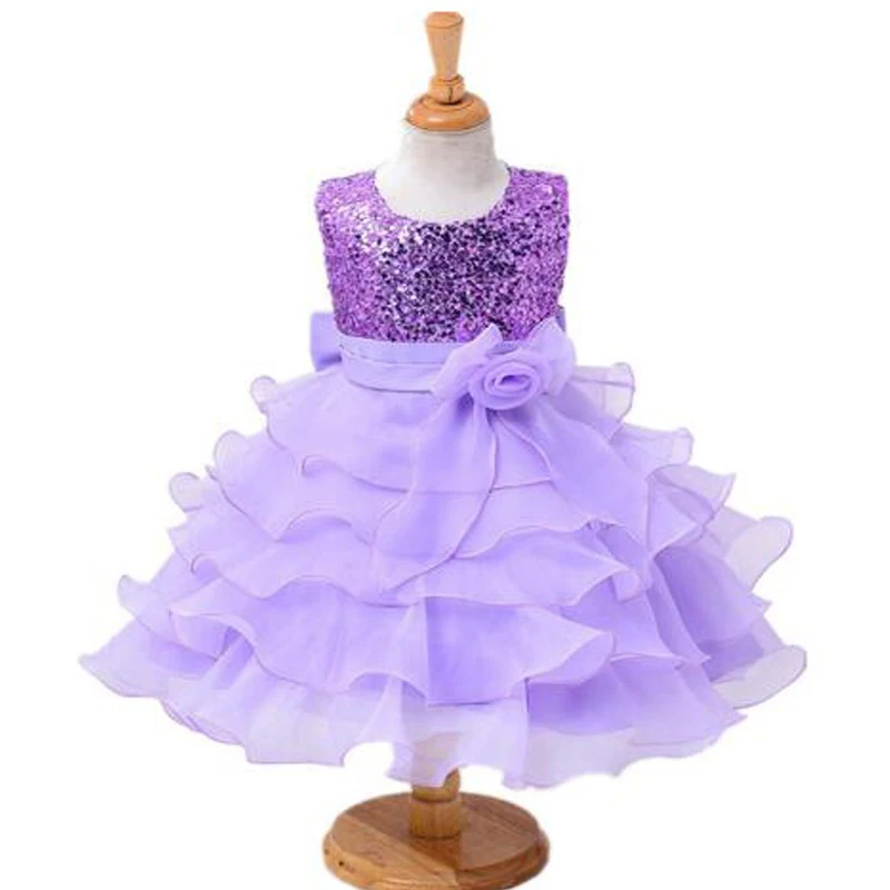 Girls Summer Pettiskirt Baby Sleeveless Lace Fold Sequin Evening Dress ...
