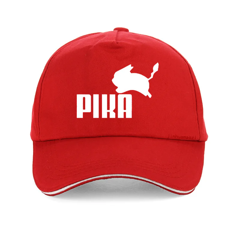 Модные красивые бейсболки в стиле «Покемон» для девочек аниме Pika Для мужчин wo Для мужчин Бейсбол Шапки с изображением персонажей из мультфильмов «Пикачу»; в стиле «хип-хоп» шляпа бренда Gorra hombre бейсболка - Цвет: Красный