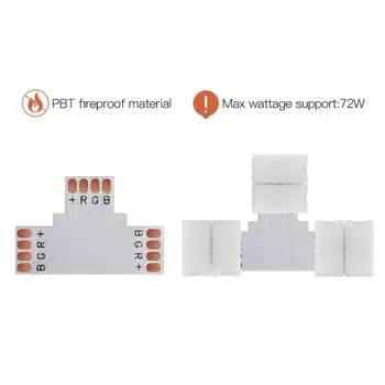

T Shape 4 Pins LED 5050 Connectors 10 Pcs JK306