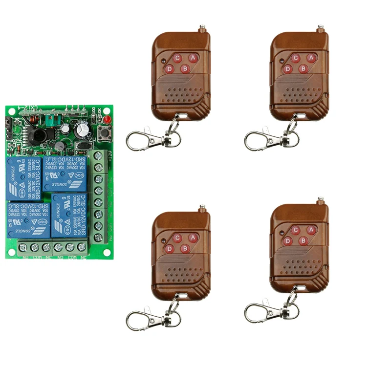 DC 12V 24V 4 канала 4CH RF Беспроводной двигатель дистанционного управления