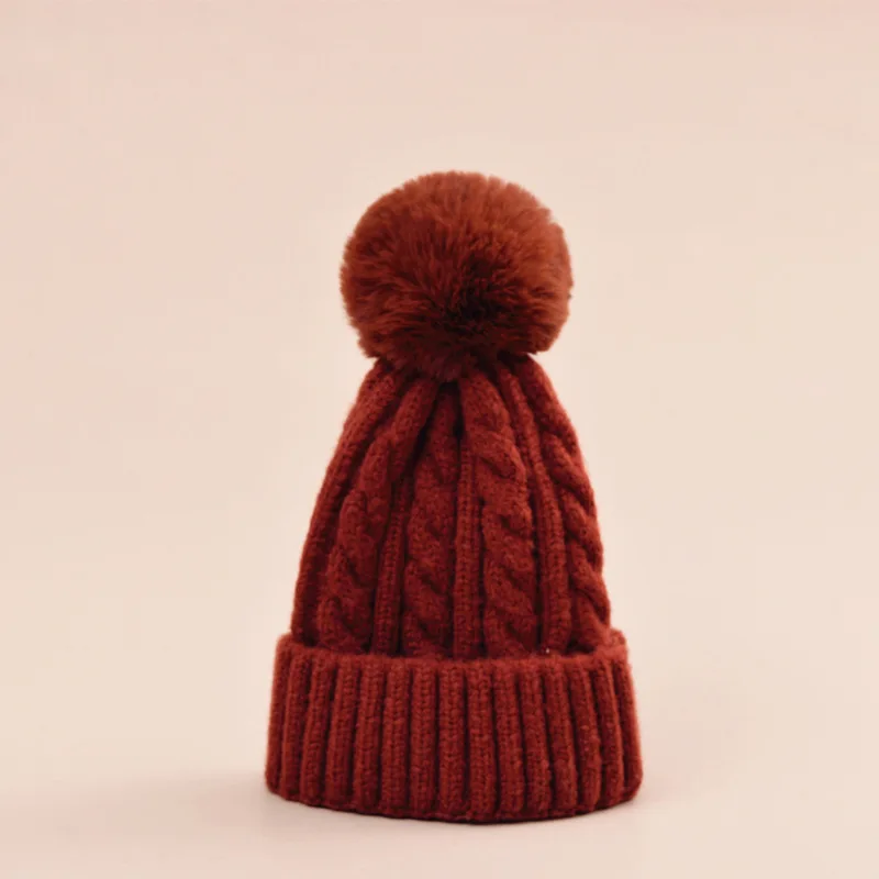

Wool Hat Winter Hat Female Winter Korean-style Sweet Fashion Cute Furry Ball Autumn And Winter Knitted Warm Earmuffs Hat
