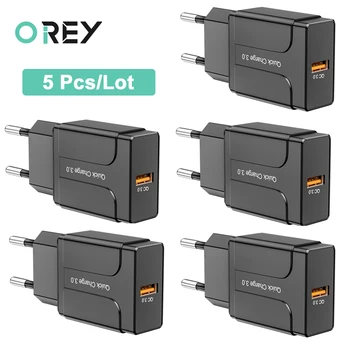 

5pcs/lot 18W Fast Charger QC 3.0 USB Charger For iPhone X Quick Charge 3.0 For Samsung S10 Plus Xiaomi Mi 9 Huawei Phone Charger