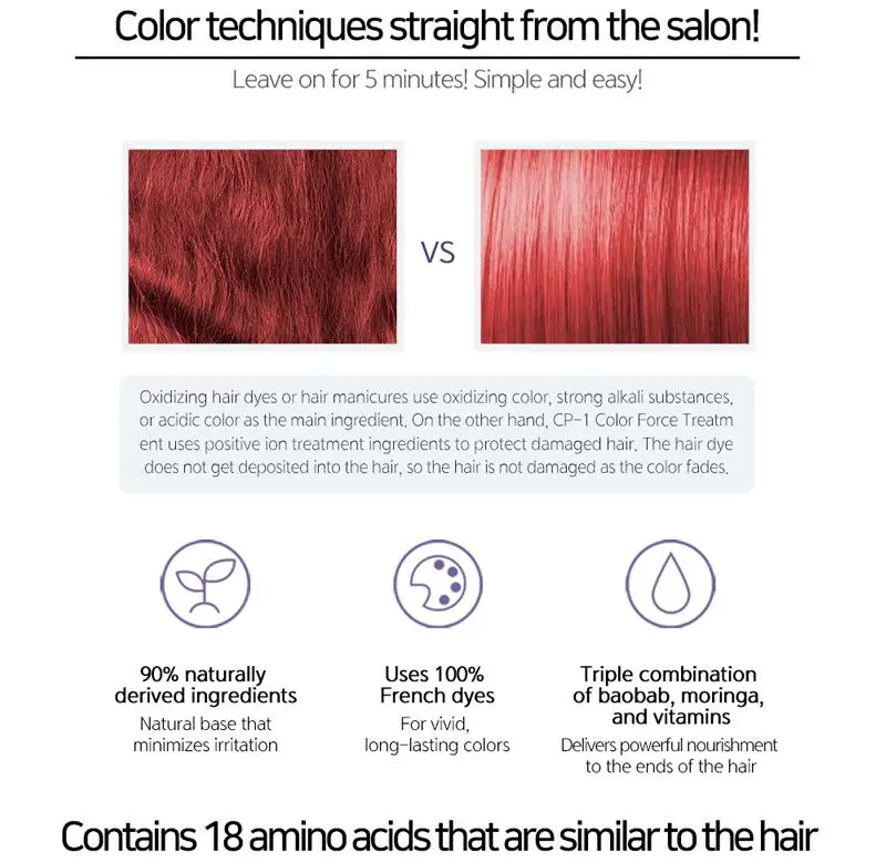 CP-1 color Force Treatment, 100 мл, крем для волос, краска для окрашивания, краска для укрепления, уход за волосами, Стайлинг волос, корейская косметика