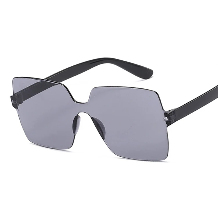 Vintage Oversize Square Sunglasses Luxury Brand Black Pink Big Frame Sun Glasses Female Shades Oculos De Sol Feminino - Цвет линз: Black Gray