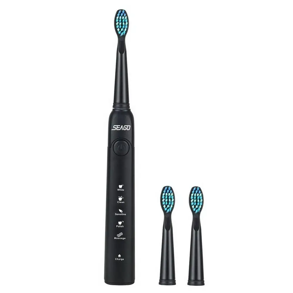 SEAGO SG - 949 Sonic Electric Toothbrush Rechargeable Adult Sonic Toothbrush 4 Mode Travel Toothbrush with 3 Brush Head Gift SEAGO SG - 949 Sonic Electric Toothbrush Rechargeable Adult Sonic Toothbrush 4 Mode Travel Toothbrush with 3 Brush Head Gift