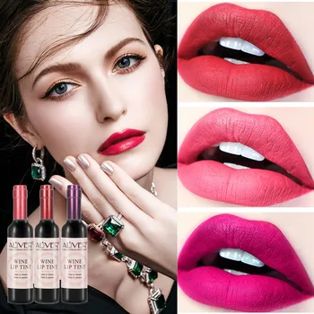 

New Sexy Bite Lip Makeup Wine Bottle Long Lasting Lip Gloss Cosmetic Waterproof Beauty Red Lipstick