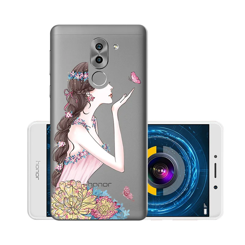 W050 Мягкий чехол из ТПУ, чехлы для huawei Honor 6X, силиконовый прозрачный чехол для huawei GR5, BLL-L21 BLN-AL10 Honor6X mate 9 Lite - Цвет: W050