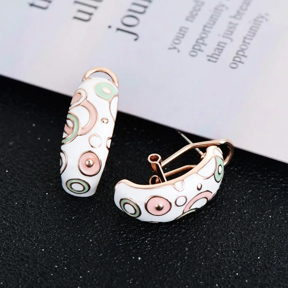 Viennois, каффы, серьги-кольца, белая эмаль, цветные для женщин, серьги, модные ювелирные изделия