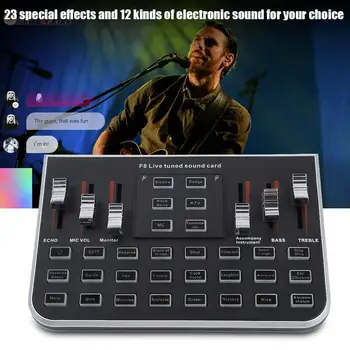 

Portable Live Sound Card Digital Audio Mixer Mixing Console Mobile Phone Live Broadcast Karaoke Voice for MC Reverb KTV