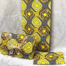 Африканская вощеная ткань принтом африканская ткань с 2 шт Женская сумочка горячая Распродажа Анкара Ткань 6 ярдов Хлопок Ткань для платья TN-A56