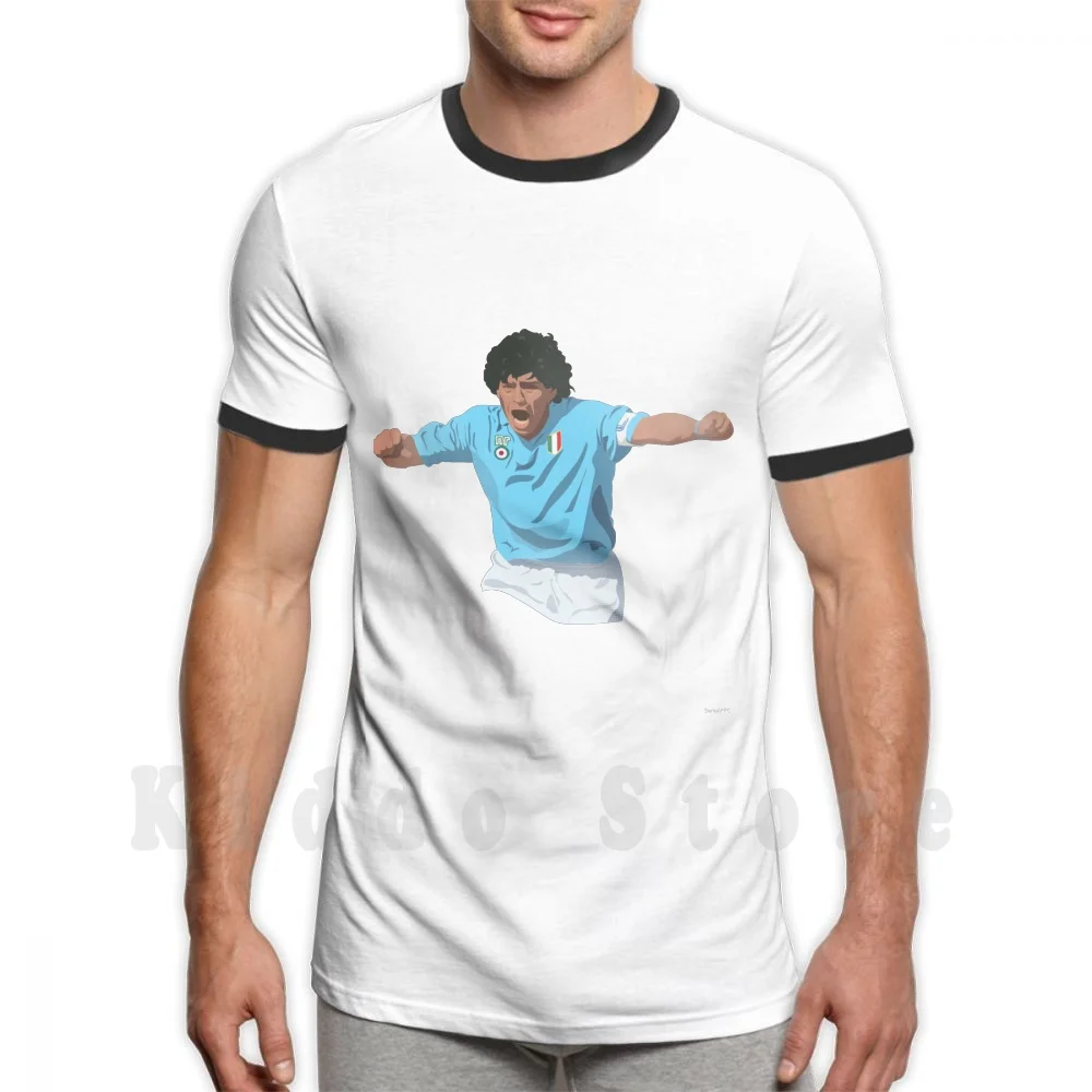 Diego Maradona-Napoli Captain T Shirt Fai Da Te Big Size 100% Cotone Maradona Diego Maradona Maradona Napoli