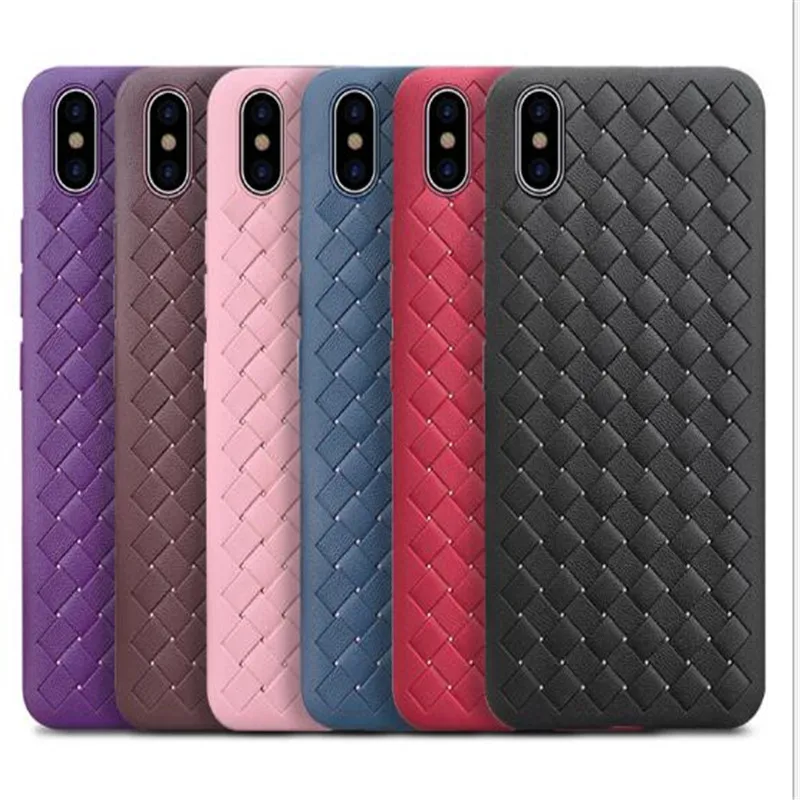 

Fashion Grid Weave pattern Soft Case For iphone XR case for iphone x 6 6s 6plus 8 8Plus Ultra-thin phone Cases back cover Capa