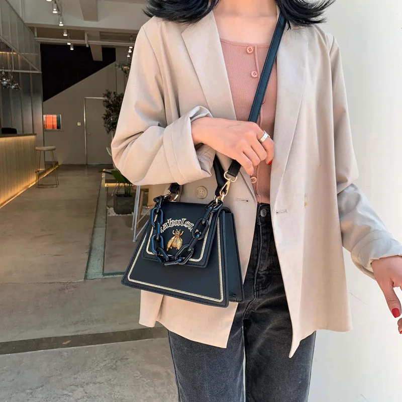 

Thailand mi feng bao Women's INS Super Fire Retro Embroidered Bag with Chain Small CK Qualified Bag Versatile Crossbody Bag