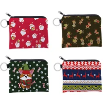 

Waterproof Storage Pouch Western Style Key Case Christmas Style Coin Purse Portable Simple All-match Cute Santa Claus Purse