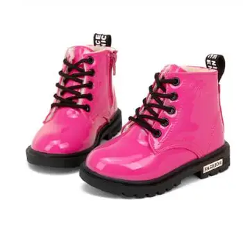 

Newest Rubber Boots Children Patent Leather Botas Boys Girls Waterproof Plush Snow Boots Toddler Sneakers Boots