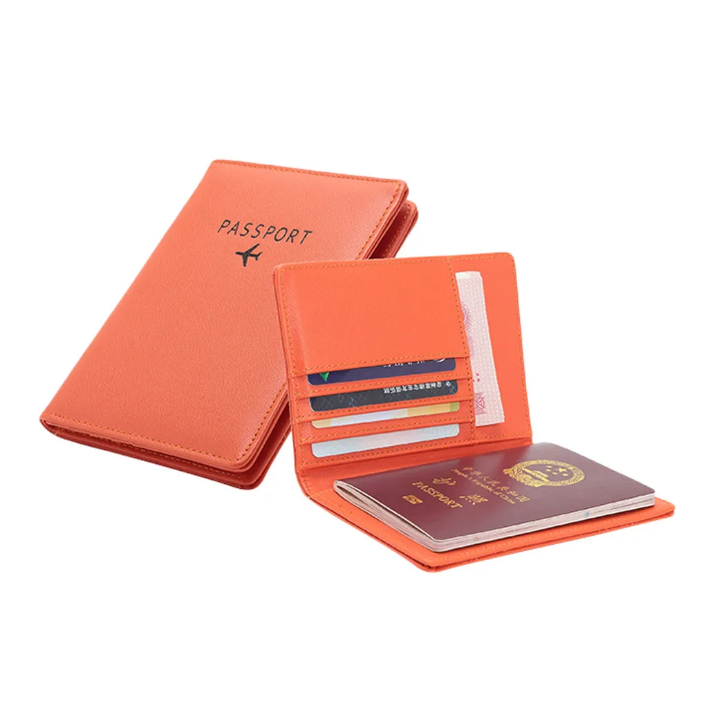 Обложка для паспорта, для женщин, для России, держатель для паспорта, органайзер, дорожные обложки для паспорта, для девочек, чехол для паспорта, для ПУ кожи#50 - Цвет: Оранжевый